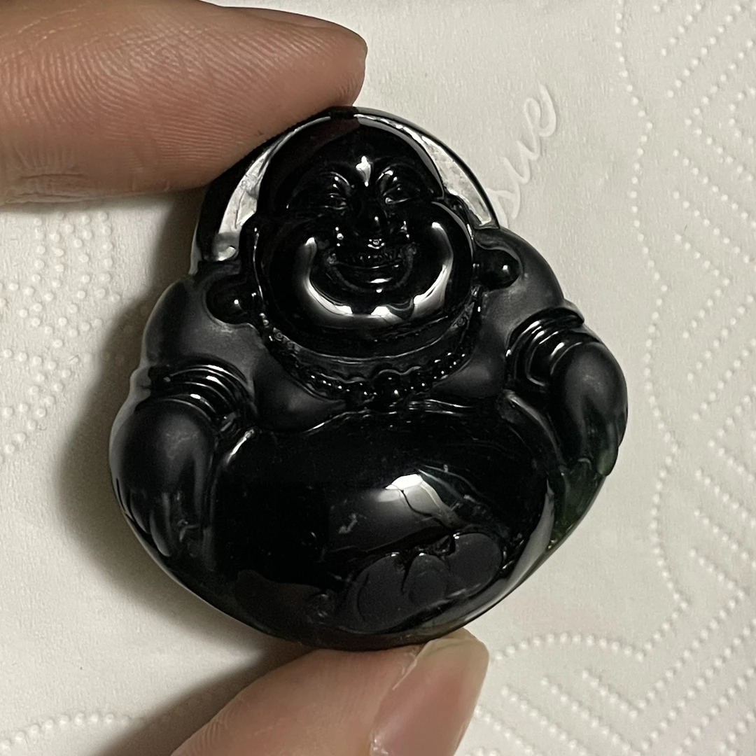 天然翡翠a货 佛公玉坠h