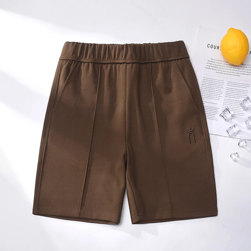 咖色运动短裤女夏季薄款太空棉中裤高端洋气五分裤显瘦休闲阔腿裤