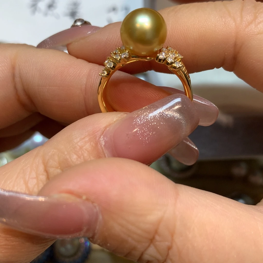 海水珍珠戒指银S925镶嵌