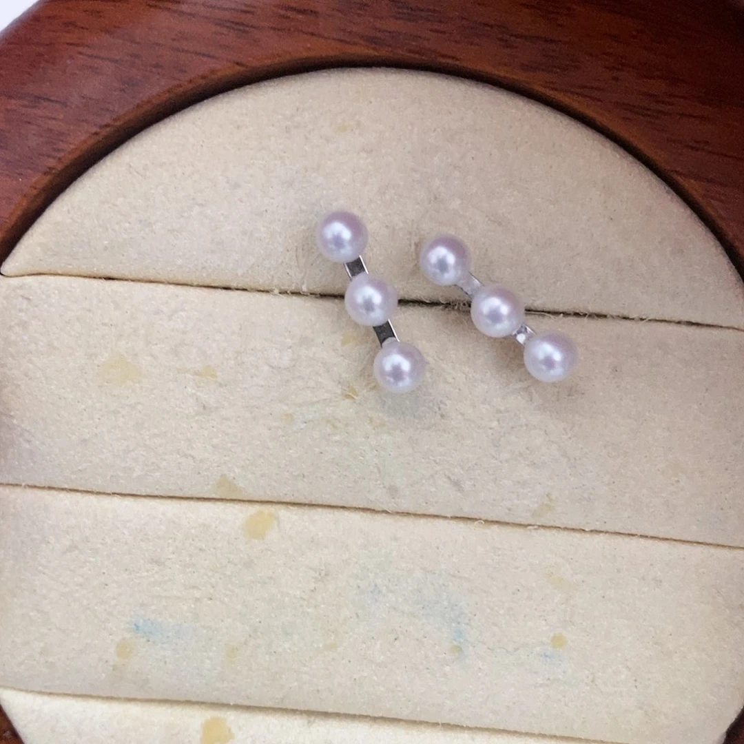 银S925镶嵌淡水珍珠耳饰