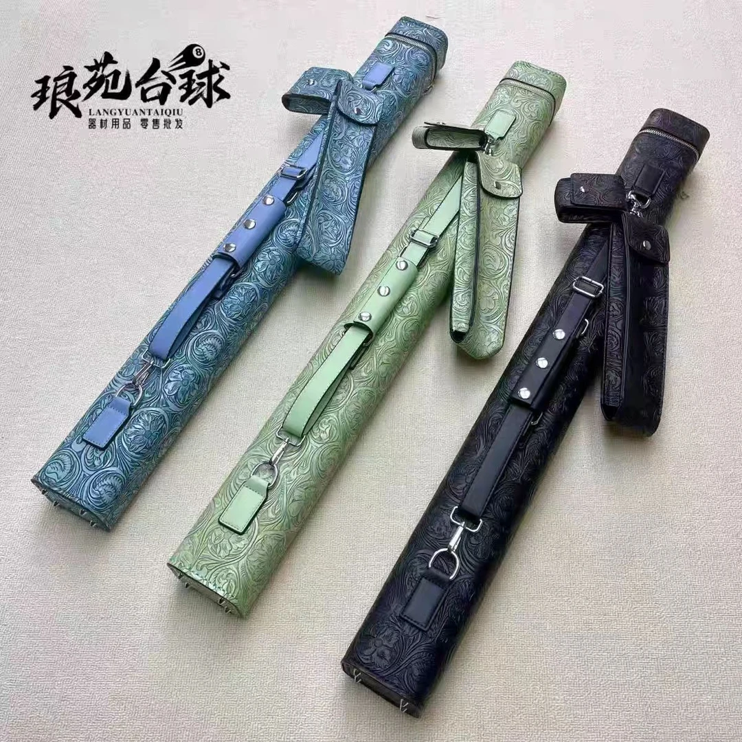 高品质浮雕印花台球五孔杆桶分体双槽设计适合美式中式台球杆