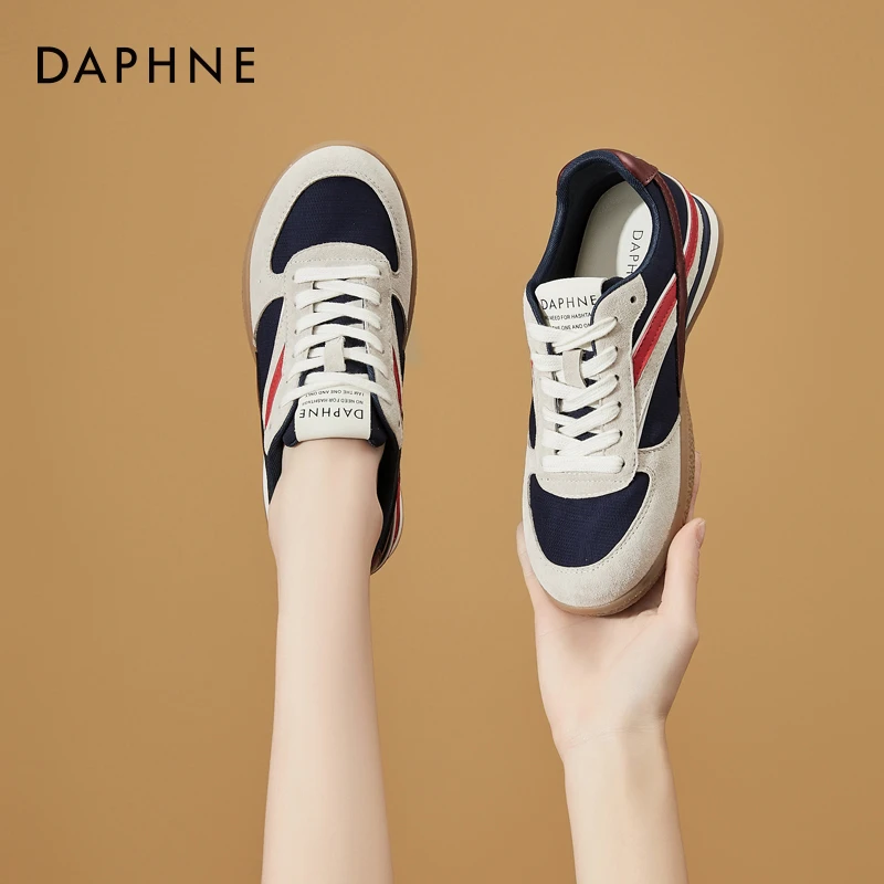 Daphne/达芙妮厚底小白鞋女款2025新款夏季德训鞋百搭运动休闲鞋