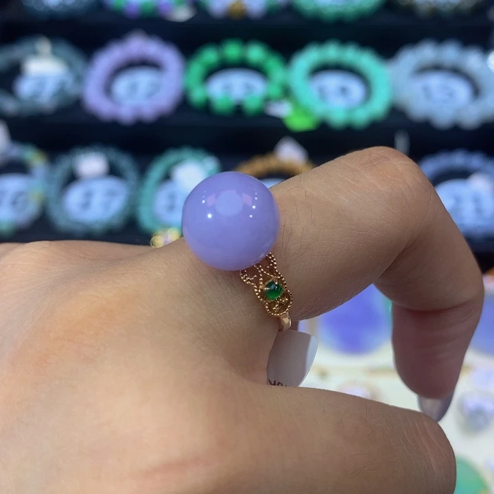 C***e18K金镶嵌手链翡翠翡翠