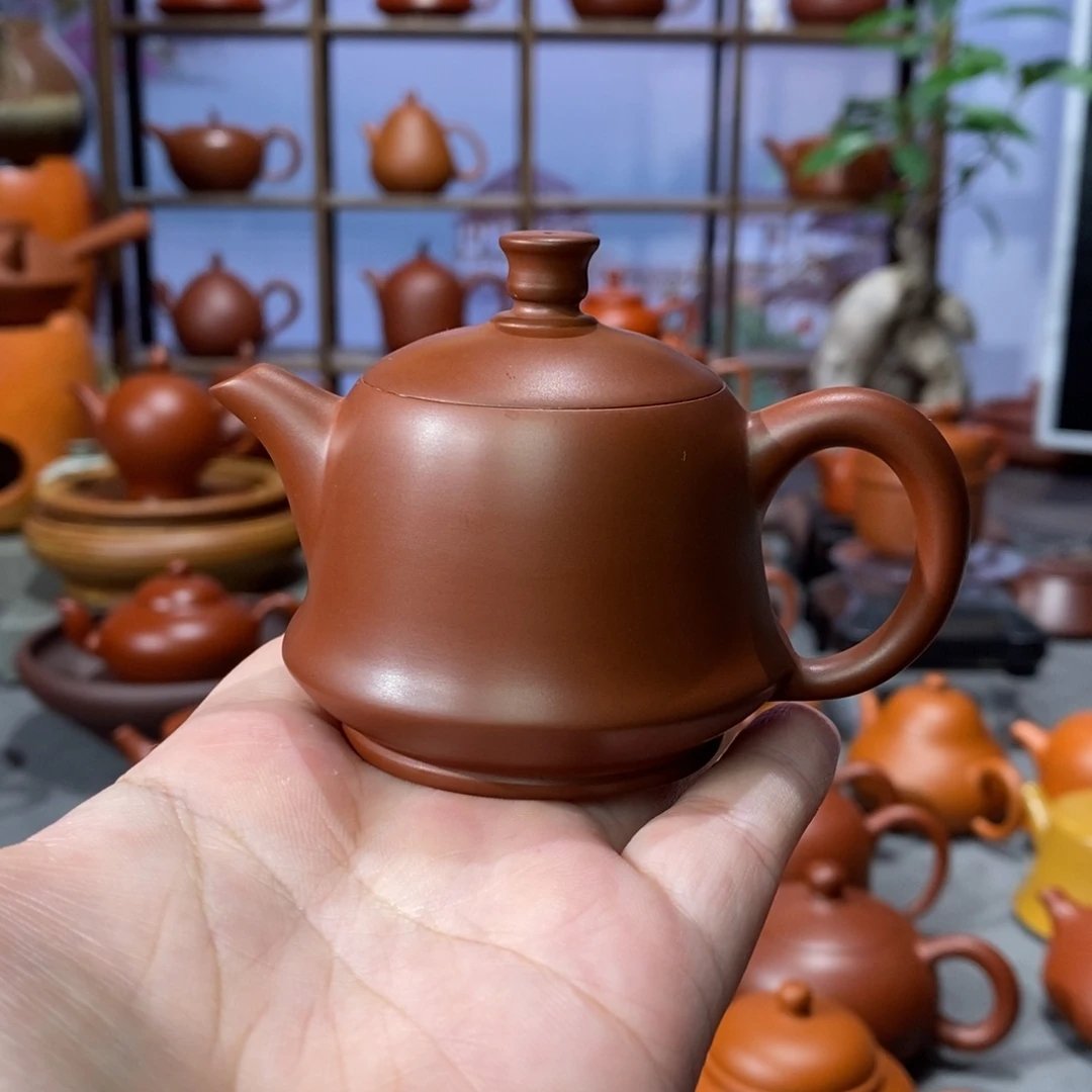 茶壶朱泥章淑煌朱泥小金钟壶80c