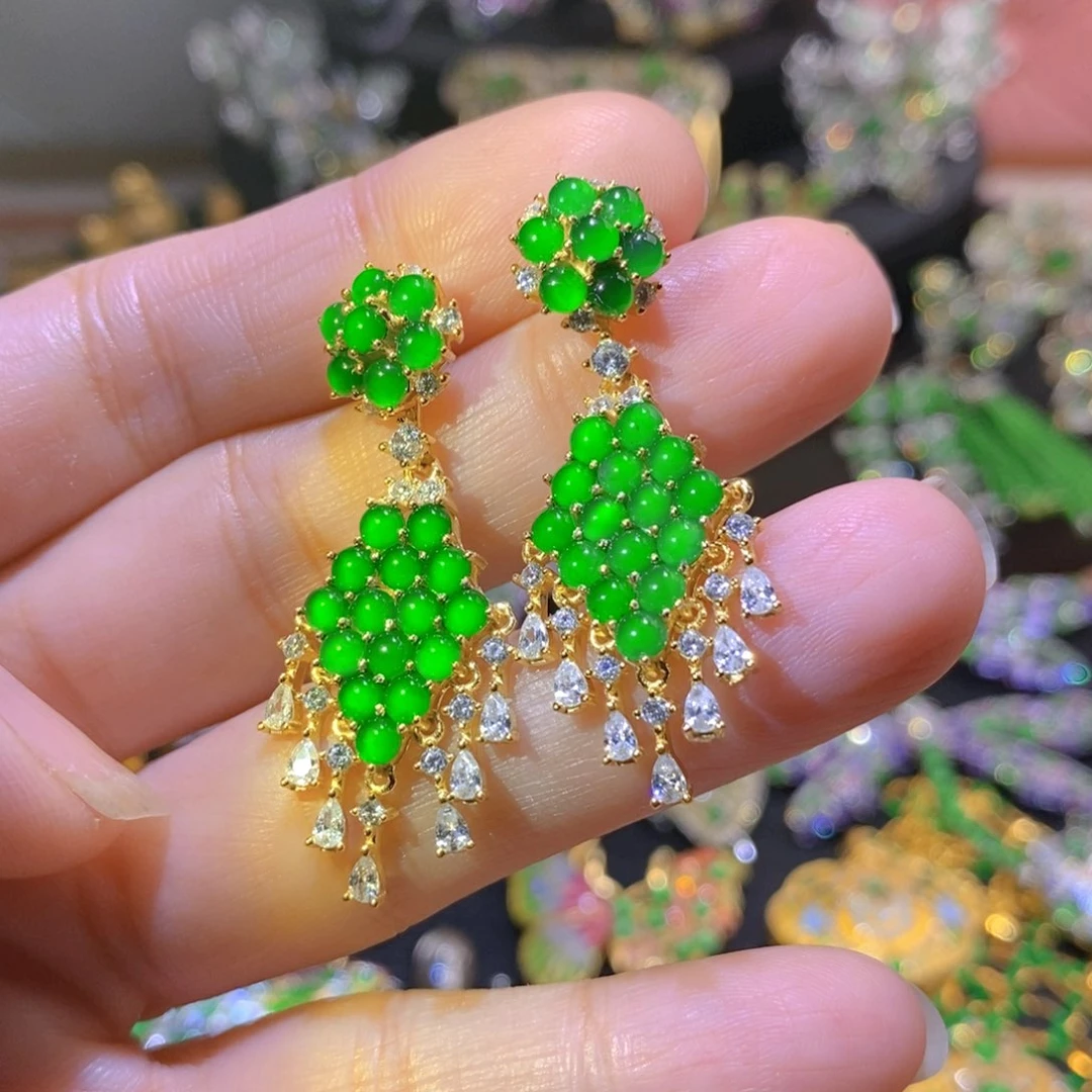 吊坠(不含链)银S925镶嵌翡翠