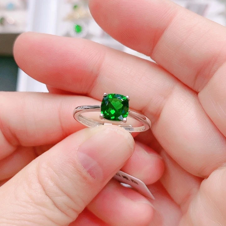 透辉石戒指银S925镶嵌