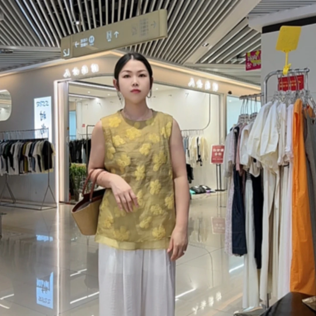 ［米瓯］夏季新款新中式气质刺绣无袖衬衫女设计感高级感小衫