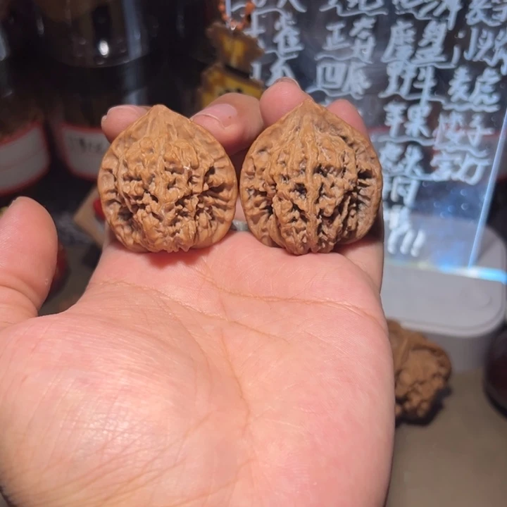 把件文玩核桃36红皮官帽