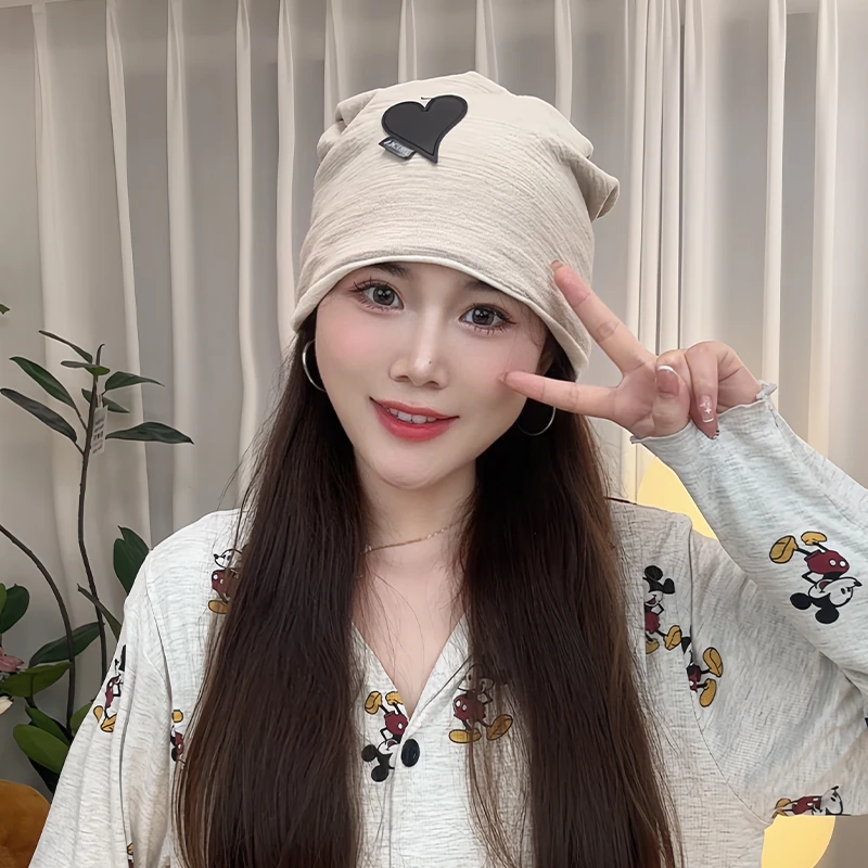 春夏季女套头帽春夏包头帽出行帽子韩版薄款时尚防风透气月子帽