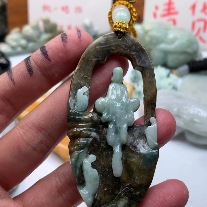 翡翠未镶嵌颈饰保真天然a货翡翠