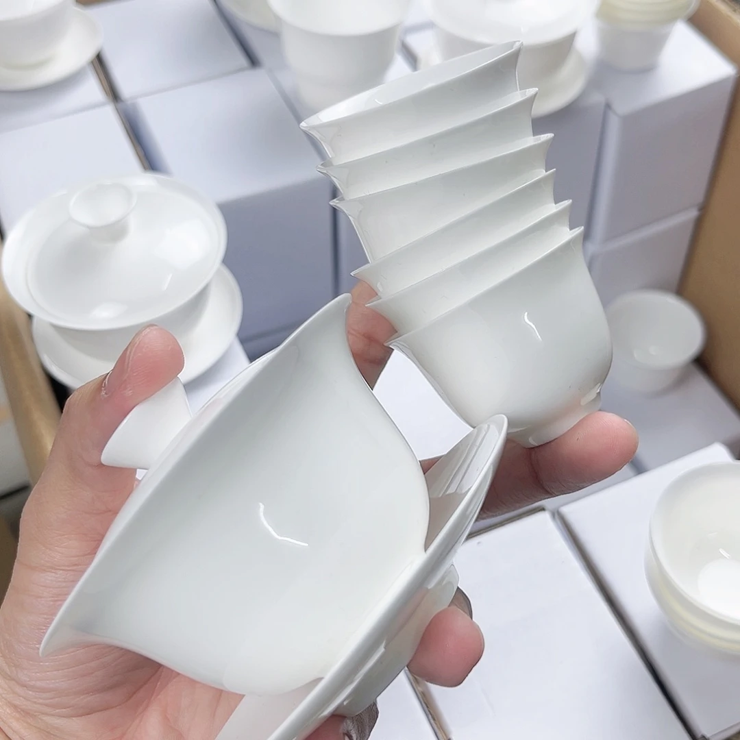 【闪购商品】120+6美人杯骨瓷盖碗套装