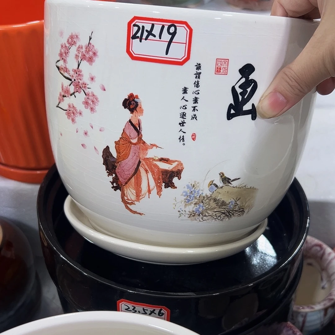 外贸尾单陶瓷花盆凑10米包邮