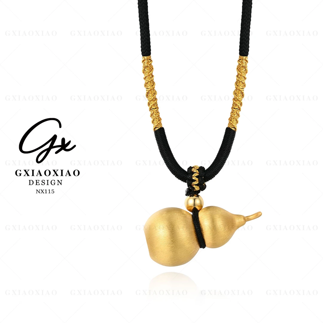 铜合金项链  镀K金【福禄满满】新中式抽拉绳金色葫芦项链 NX115