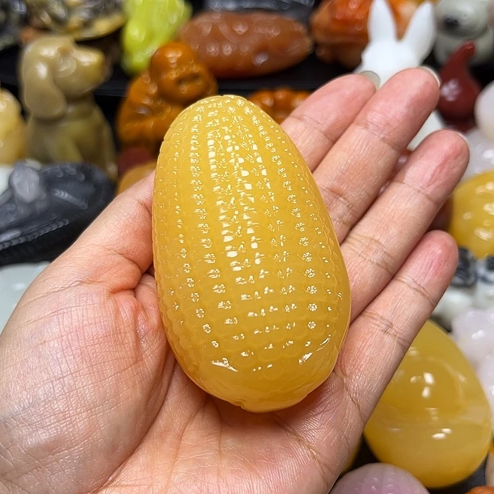 石材心**水新疆五彩石玉米