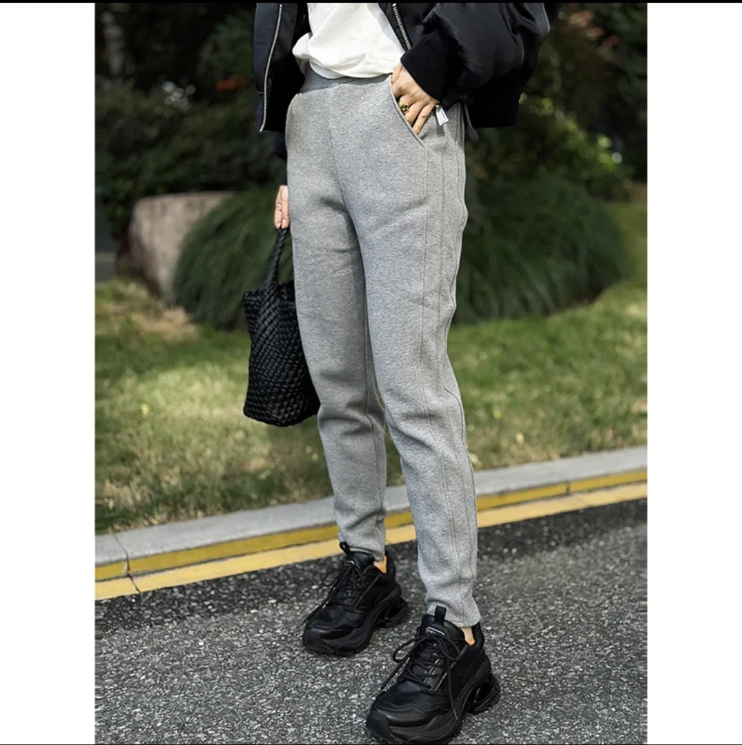 JING2025绝绝子裤休闲显痩弹力百搭卫裤修身中高腰长裤裤子秋冬