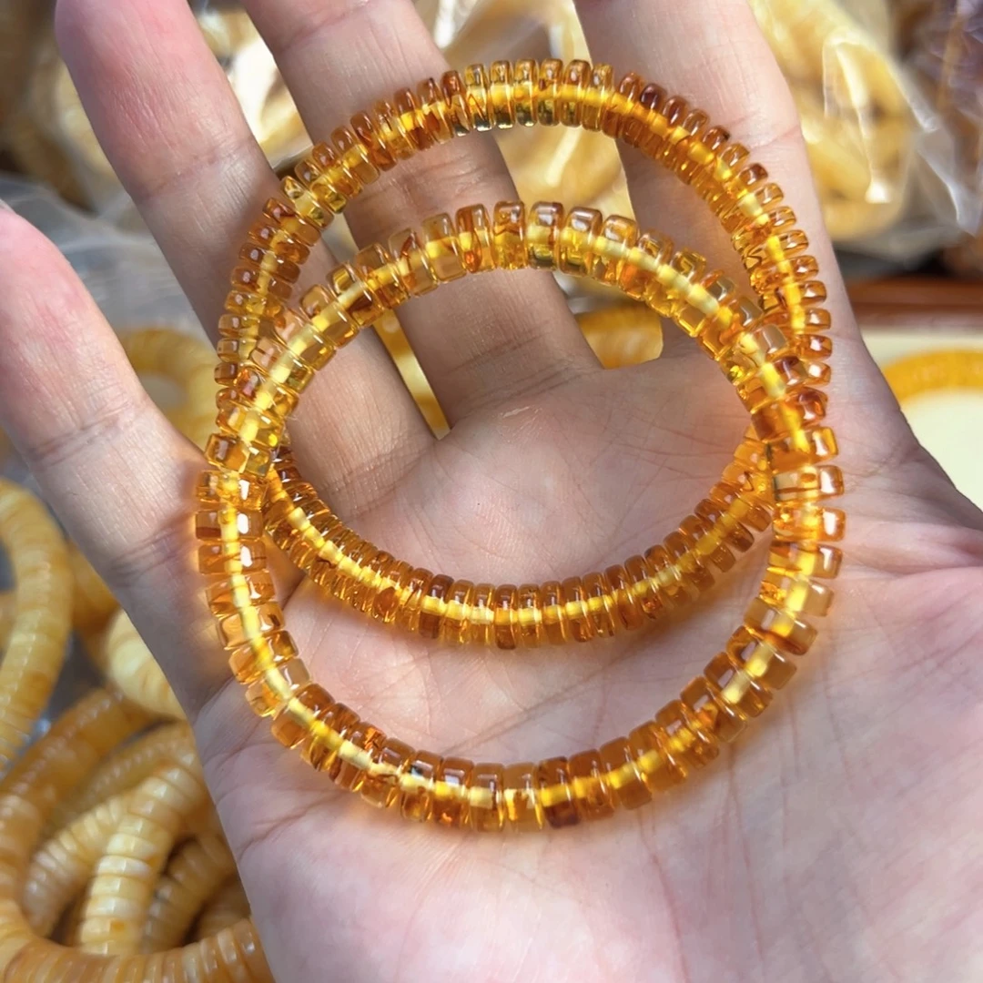 琥珀未镶嵌裸石7mm花珀多样发其一014