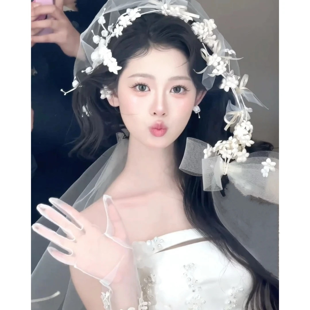 小南一｜韩式森系手作“ 铃兰烫花 ”蝴蝶结多用款