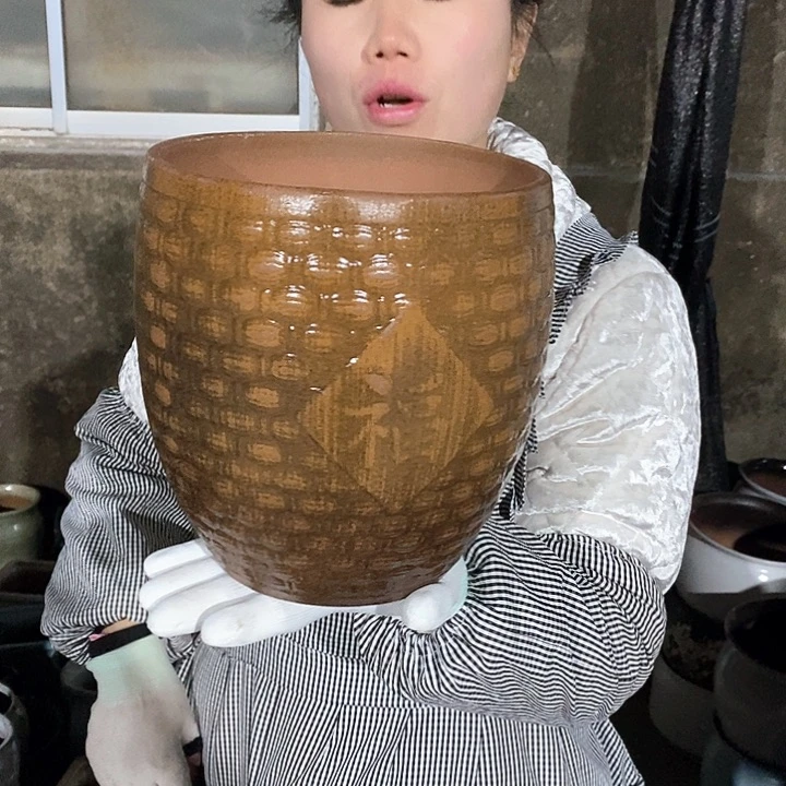 紫砂花盆瑕疵口18高20