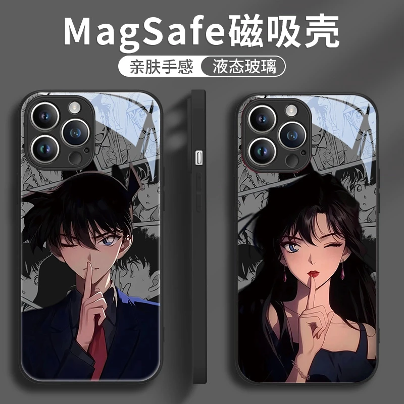 新一小兰适用苹果16pro磁吸手机壳华为mate60情侣70二次元小米15