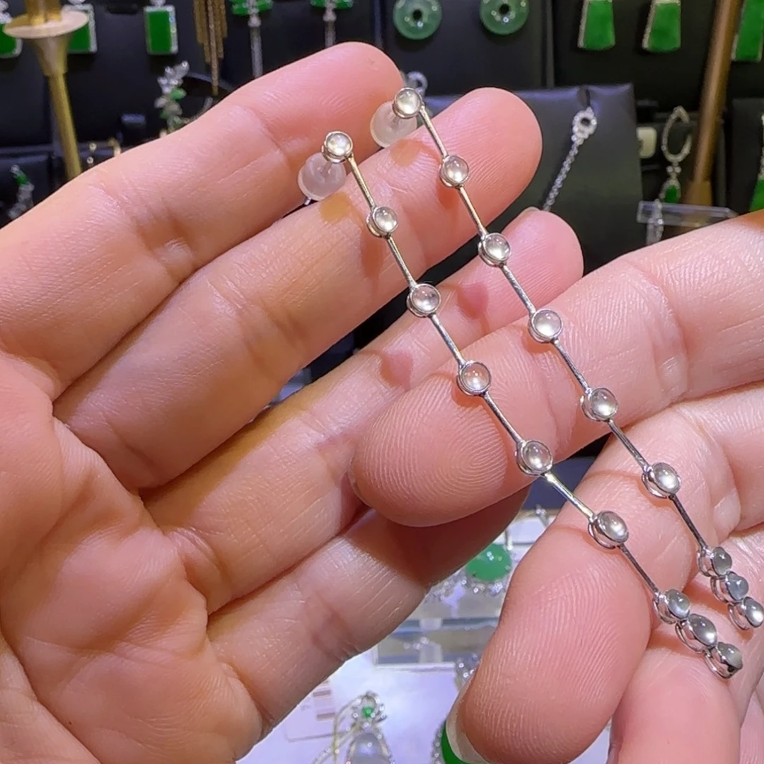 翡翠18K金镶嵌颈饰耳环