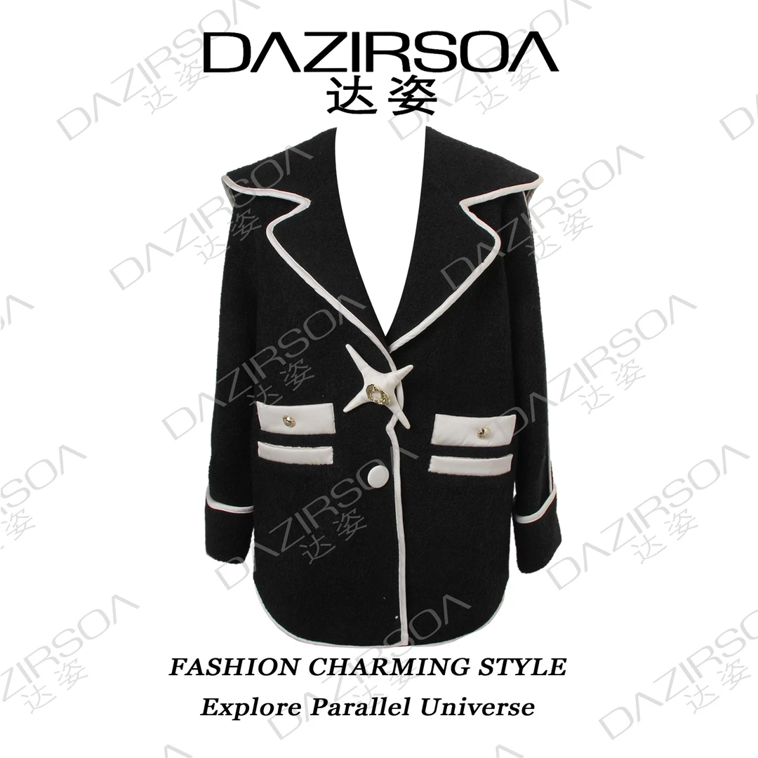 DAZIRSOA/达姿时尚百搭洋气海军蓝外套 M616