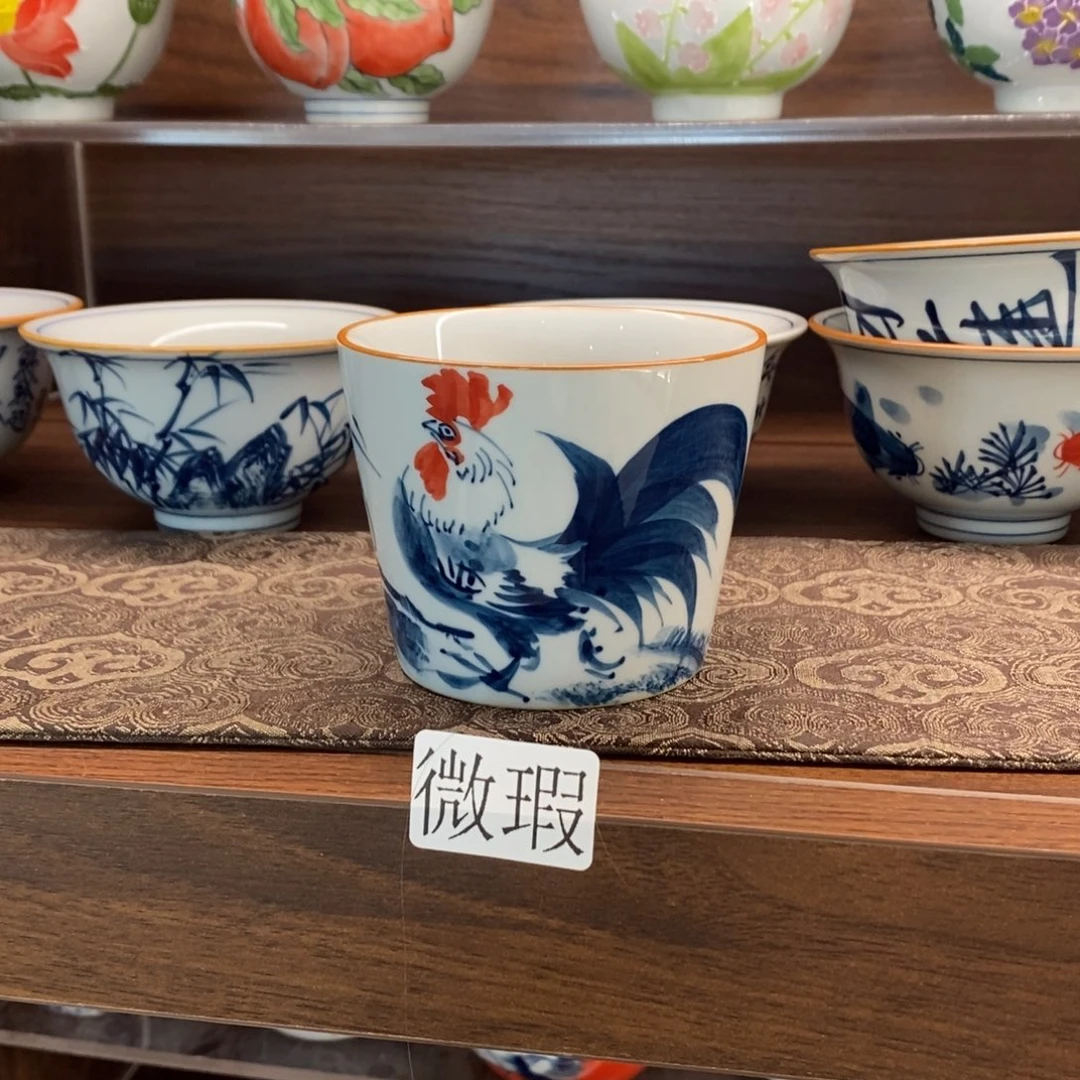 釉下彩老陶泥手工绘制