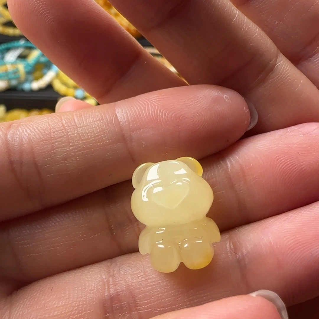 蜜蜡未镶嵌颈饰蜜蜡小熊吊坠迷你（打孔不退换）