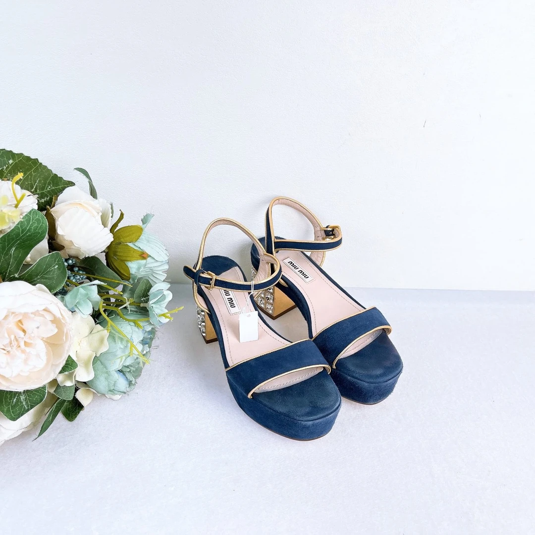 95新 MIU MIU/缪缪 高跟鞋/35.5码/Xsp33971