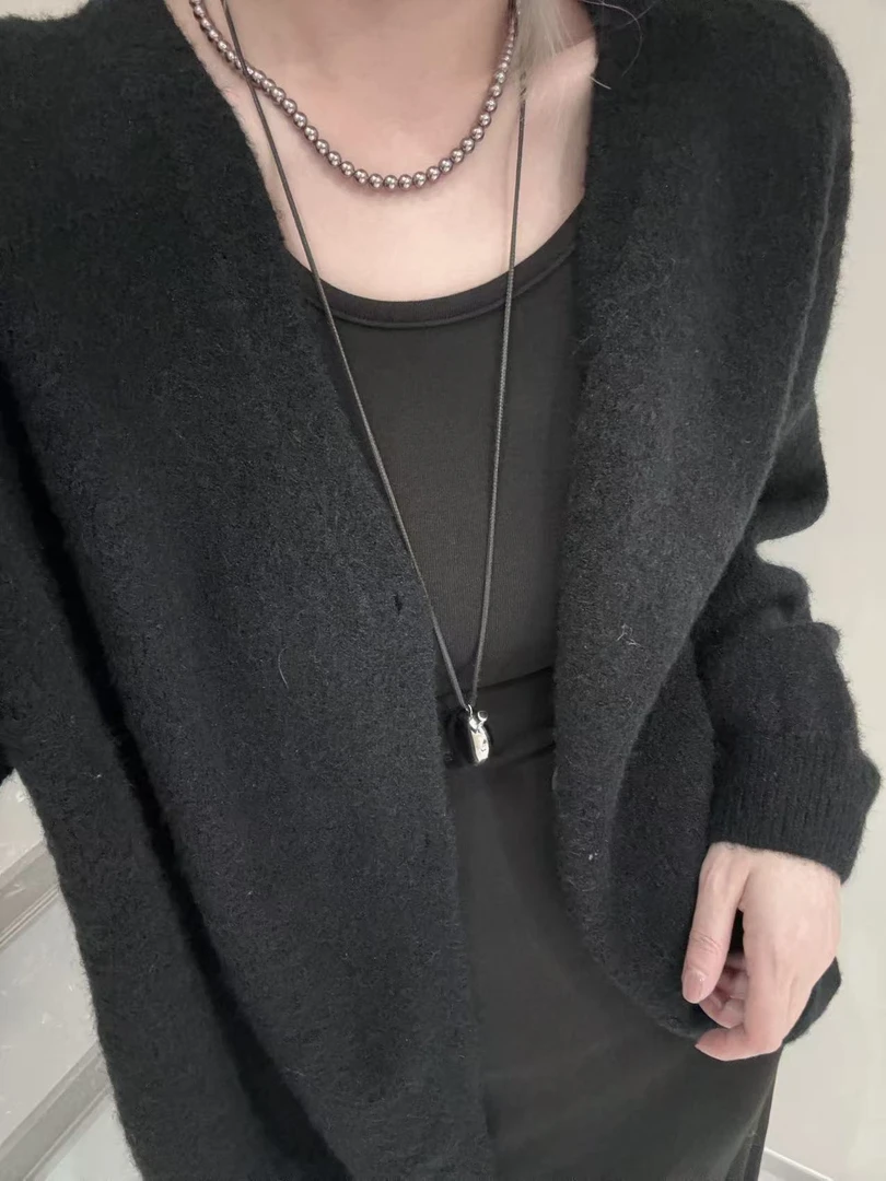 CJ纯色花边针织开衫