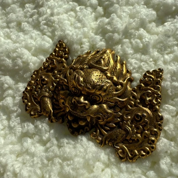 铜鎏金支巴扎挂牌藏传文玩