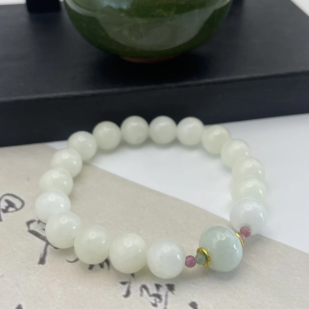 H85和田玉手链轻奢手串精美气质甜美简约款