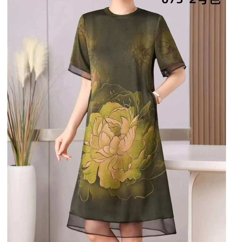 3-073-33时尚印花休闲连衣裙