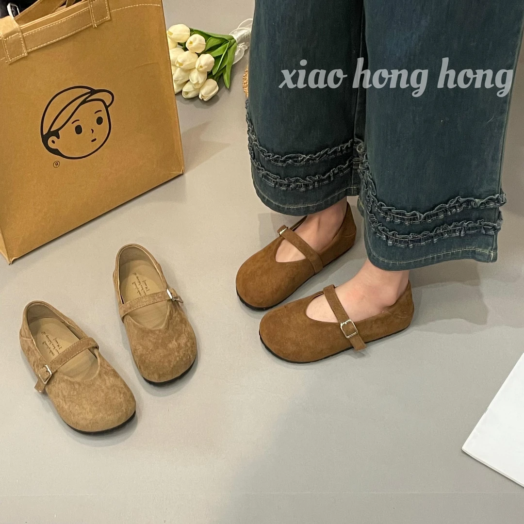 【mm】圆头浅口一字带2025新款软底玛丽珍百搭舒适博肯韩版单鞋