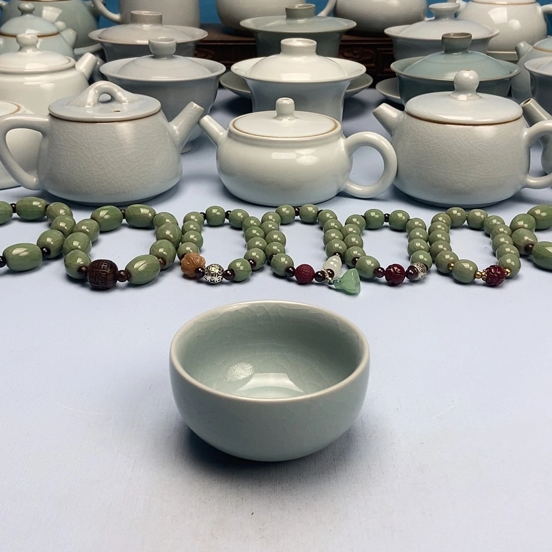 杯天蓝釉罗汗杯原矿原釉原产地