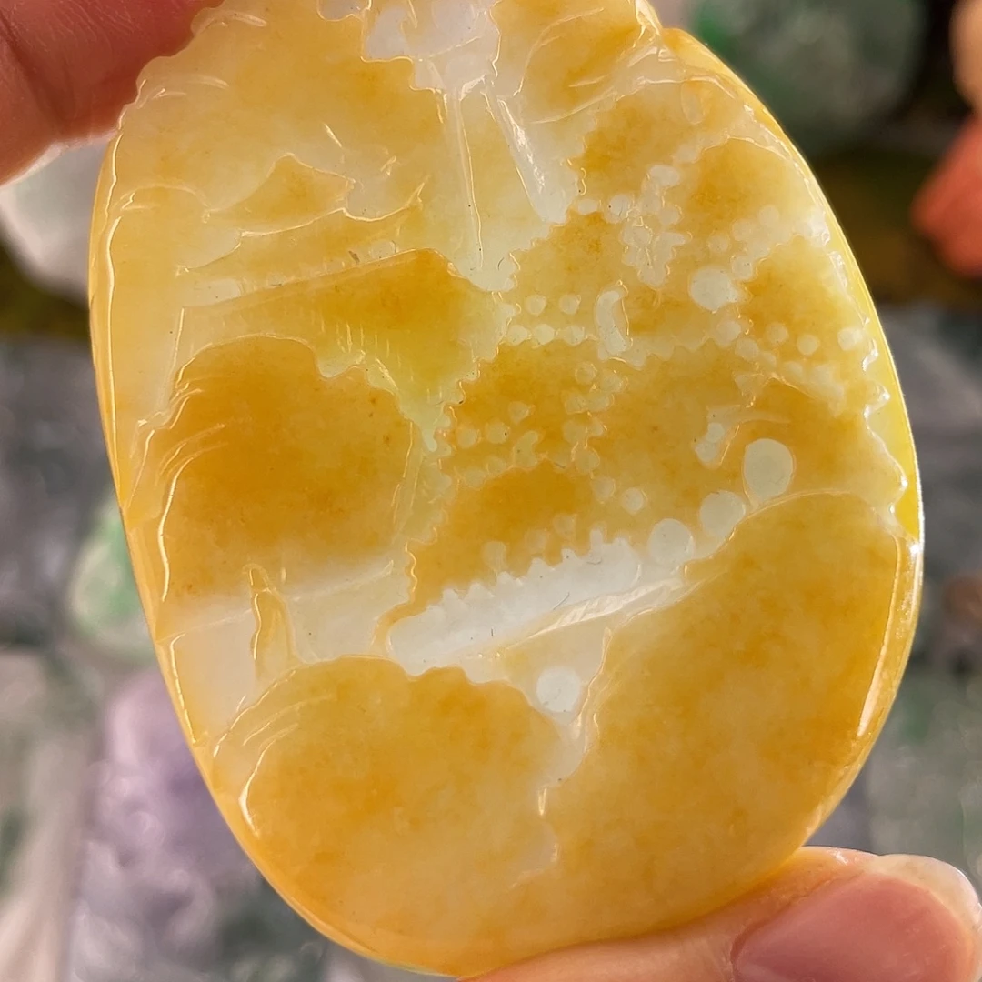 颈饰未镶嵌翡翠山水牌