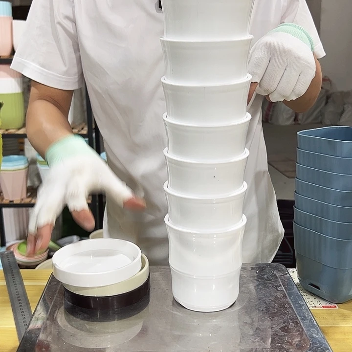 竹节口10高10白色带托10个
