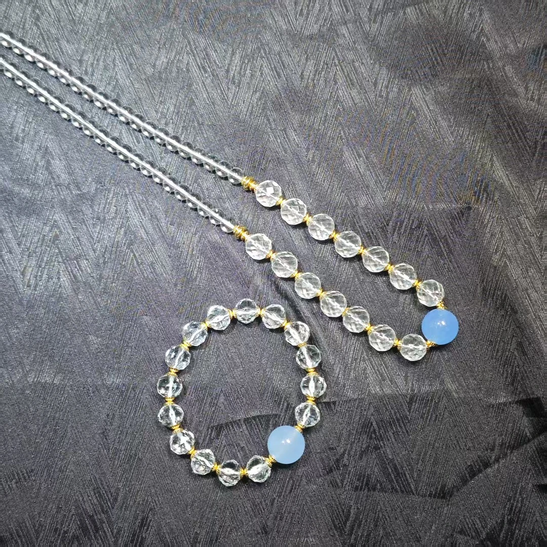 高定珠宝轻奢时尚款菱形切割白水套装-x523+s1182