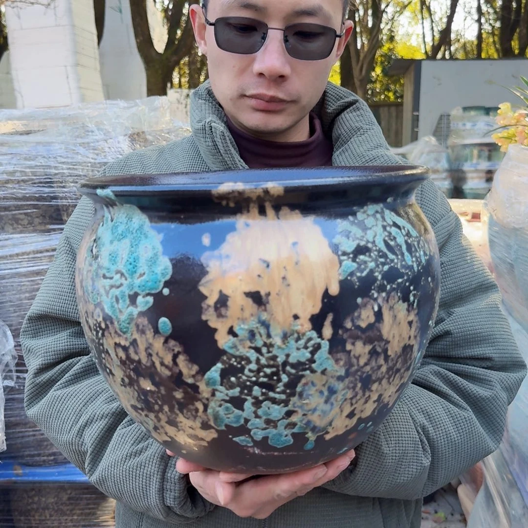 紫砂花盆口30高25（一个胖子姹寂