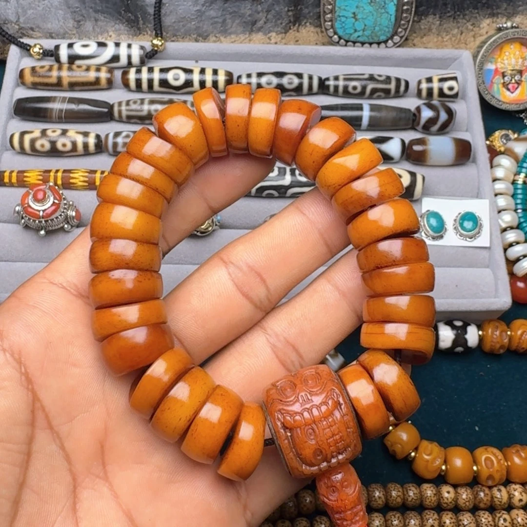 柏香籽/百香籽手串牦牛骨