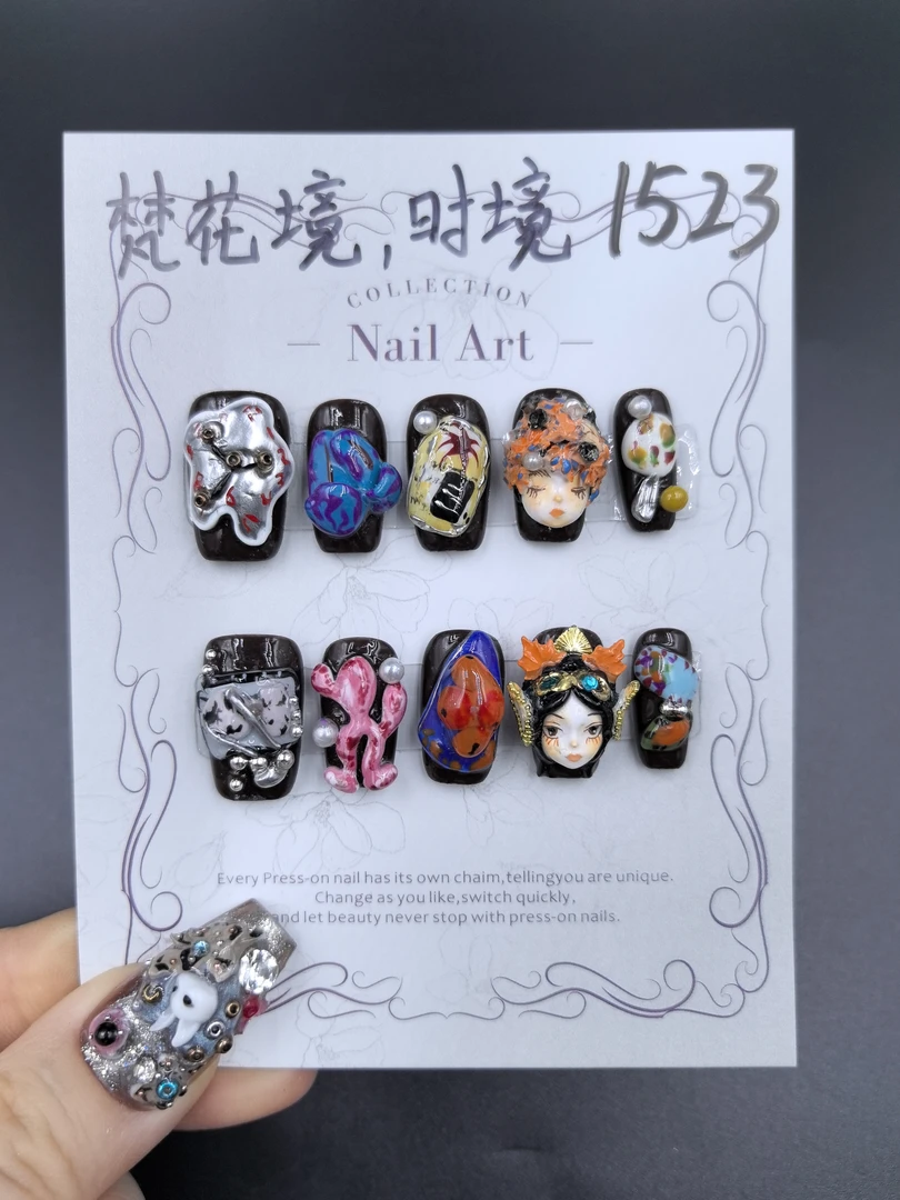 安夏 梵花境 二代 纯手工穿戴甲10片 娃娃款