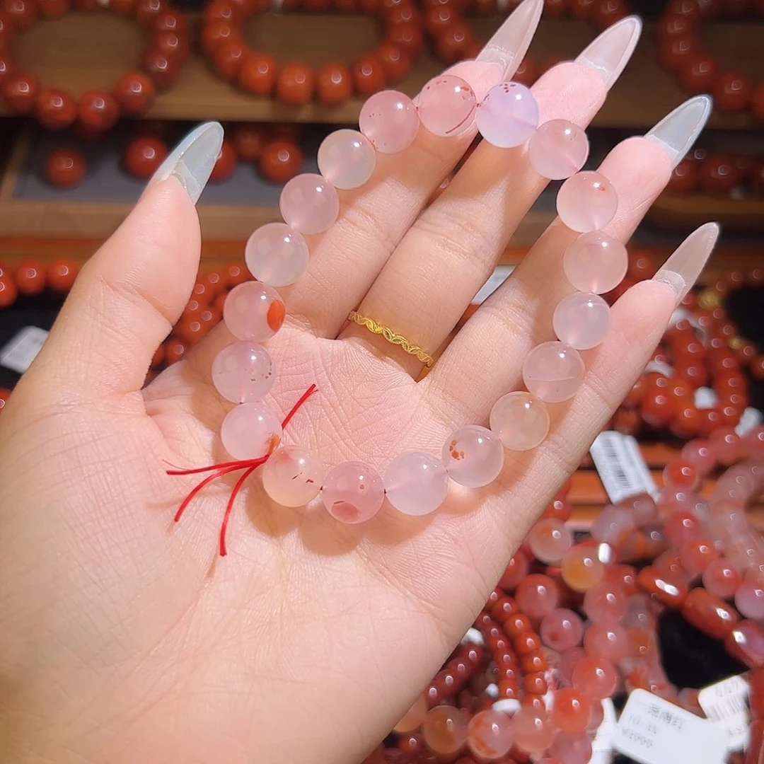 南红玛瑙手链未镶嵌10mm白底