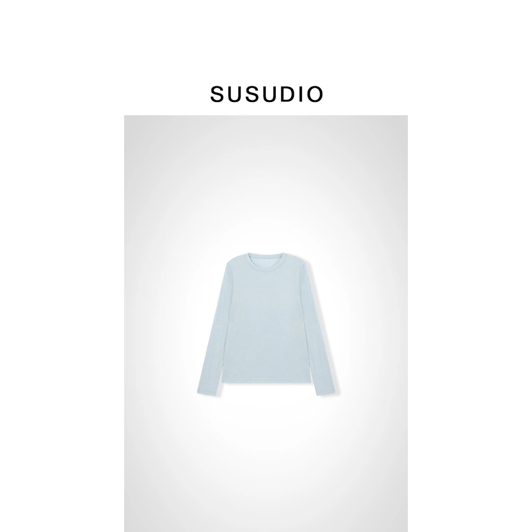 SUSUDIO② 亲肤柔软  新款百搭潮流纯色T恤10030