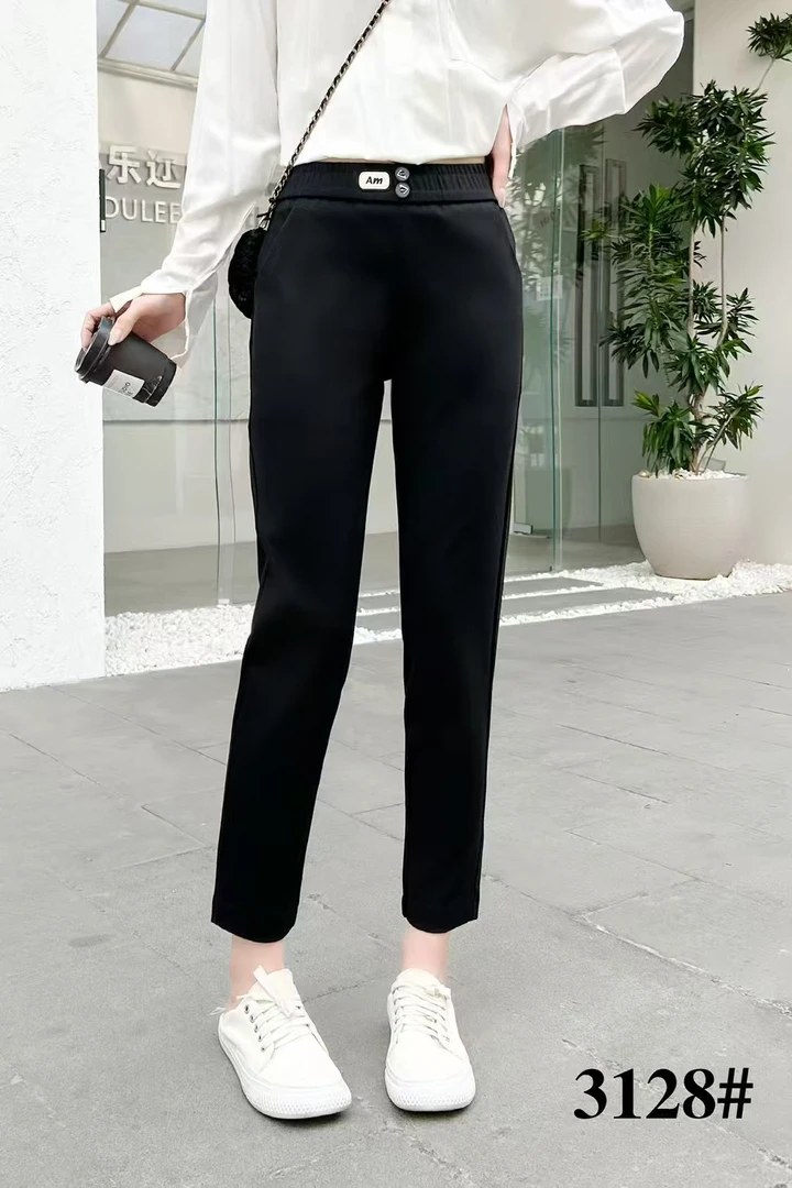 3128新款中腰显瘦小脚裤休闲弹力修身气质女裤