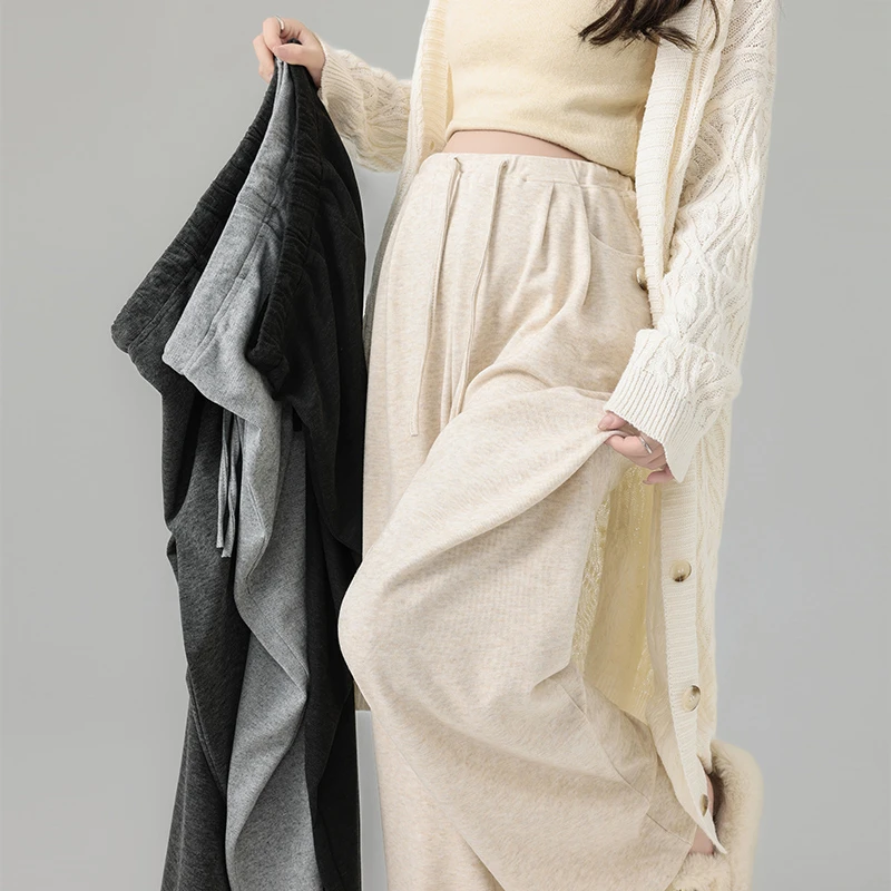 孕妇裤子秋季2025新款外穿裤秋款不勒肚休闲直筒阔腿裤加绒秋冬装