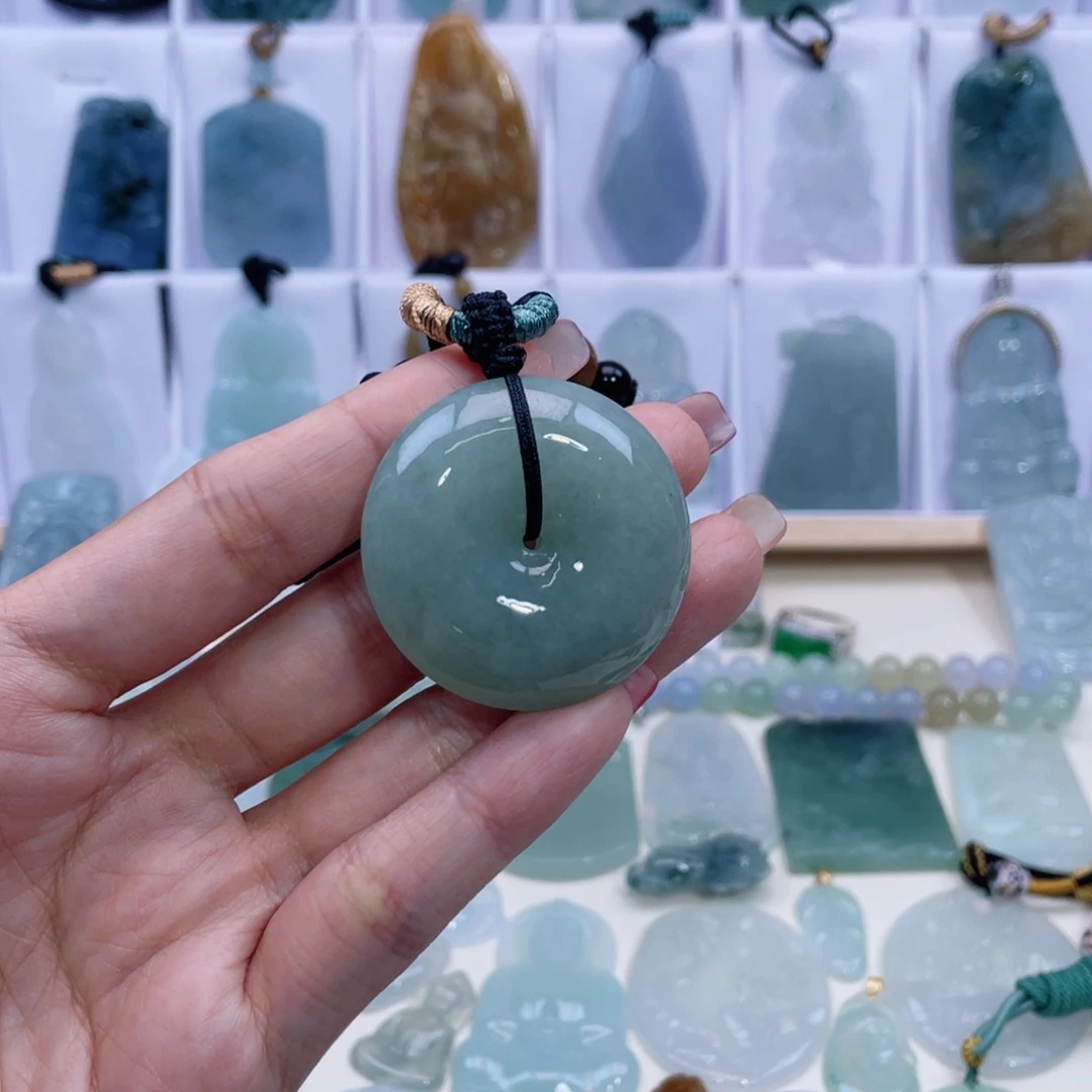 翡翠颈饰未镶嵌自****g缅甸A货翡翠未镶嵌