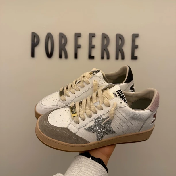 波斐女款星星板鞋040-069