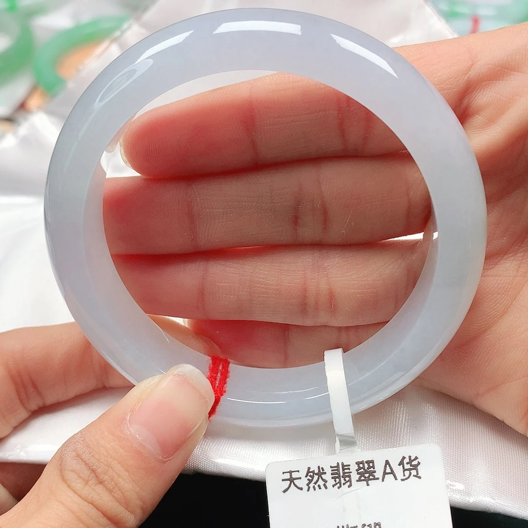 翡翠手镯未镶嵌天然翡翠手镯57