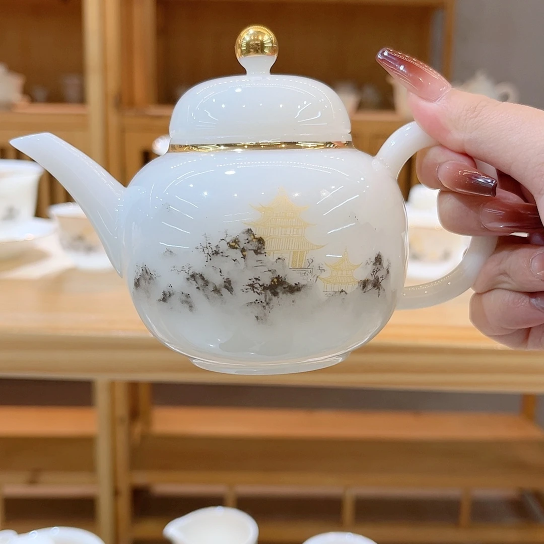 【御瓷斋】璞玉瓷茶壶