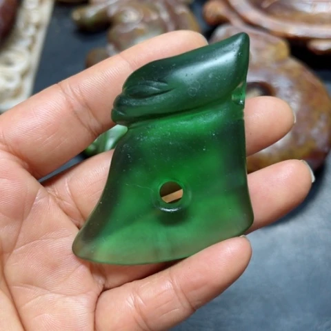 吊坠白玉菩提把件