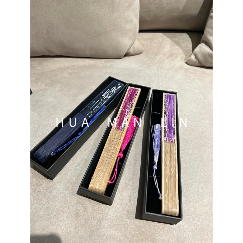 【花滿林】三色流苏扇子桑蚕丝护具0022